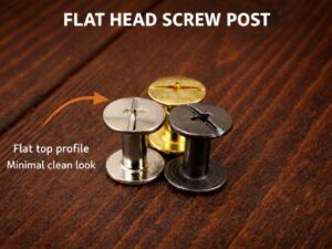 Flat Head Chicago Screws for Leather, 10mm Screw Posts, Belt Screw Rivets, Leather Hardware for Tags, Wallets, Bags